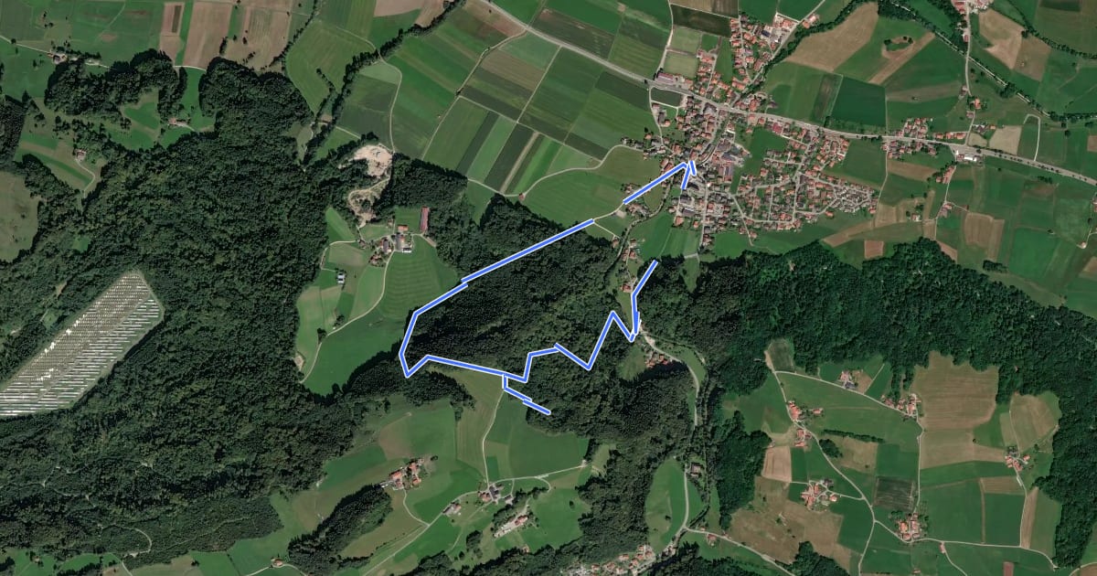 Маршрут Thumberg-Rundweg Nr. 21 на спутниковом снимке
