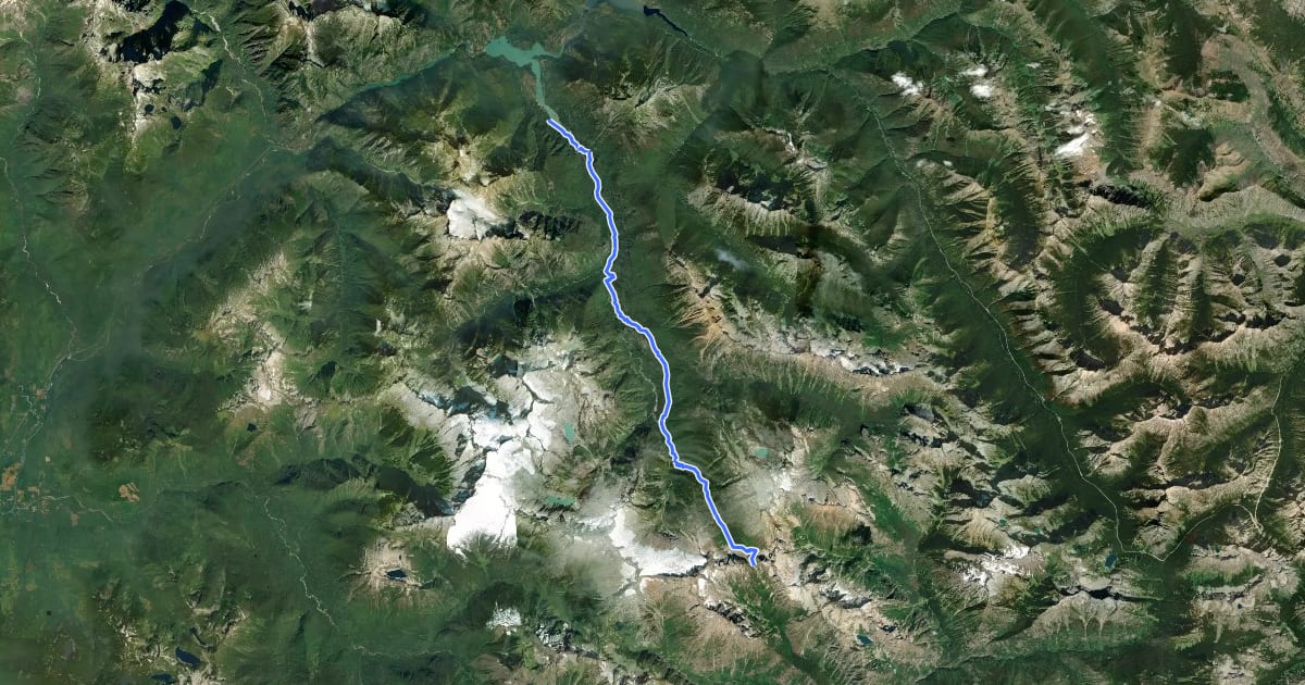 Маршрут Thunder Creek Trail на спутниковом снимке