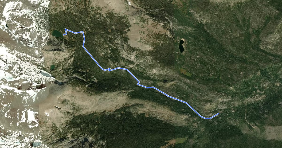 Маршрут Thunder Lake Trail на спутниковом снимке