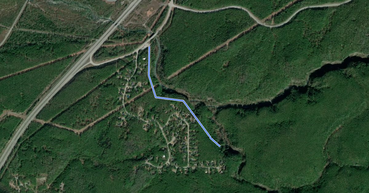 Маршрут Thunderbird Falls Trail на спутниковом снимке