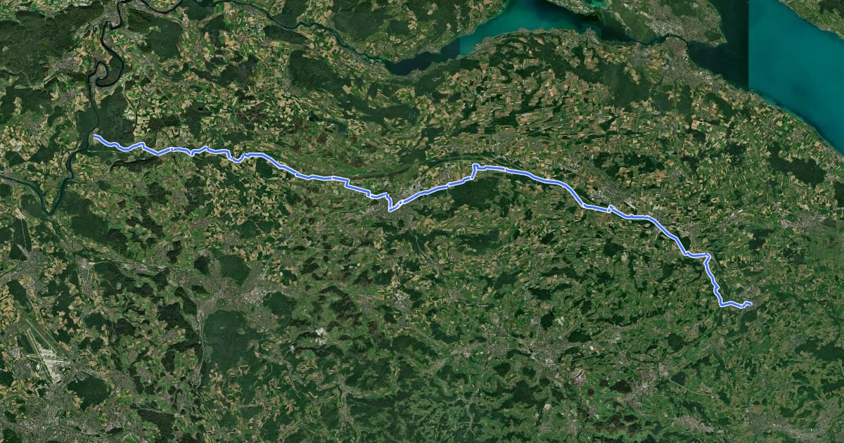 Маршрут Thur-Route на спутниковом снимке