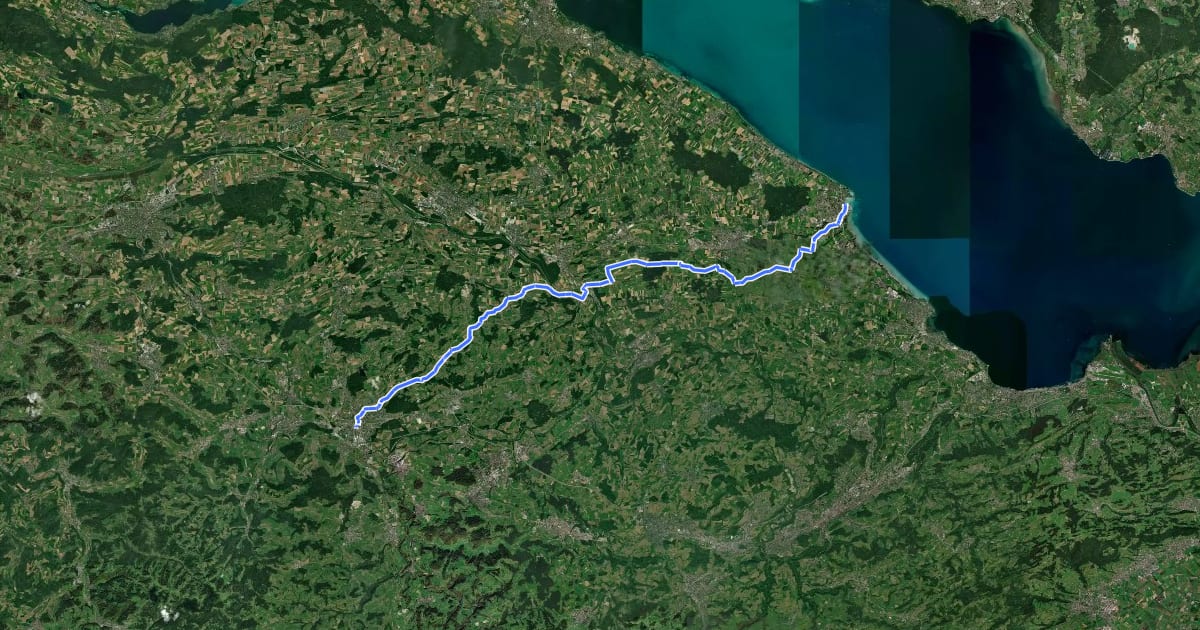 Маршрут Thurgauer Panoramaroute на спутниковом снимке