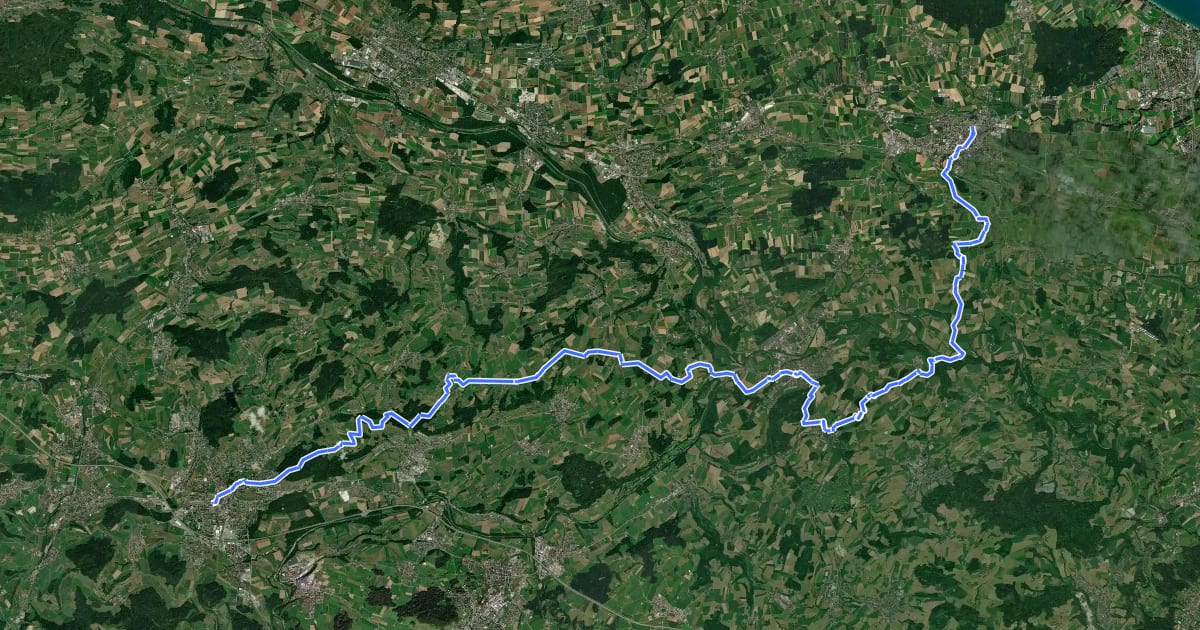 Маршрут Thurgauer Panoramaweg на спутниковом снимке