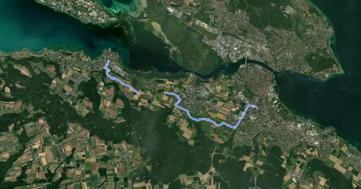 Маршрут Thurgauer Rundwanderweg на спутниковом снимке