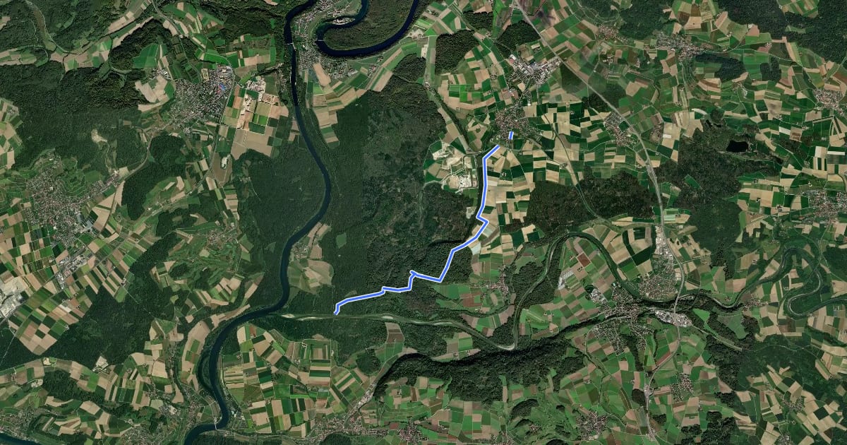 Маршрут Thurhau - Marthalen Dorf на спутниковом снимке