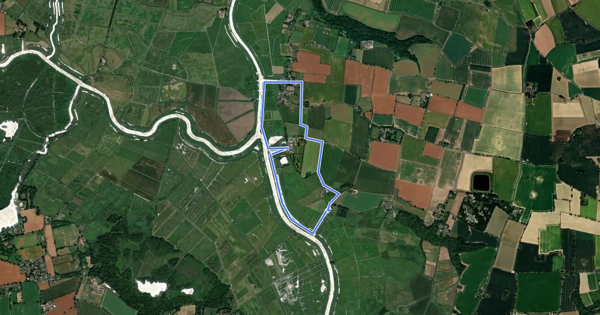 Маршрут Thurne Circular на спутниковом снимке