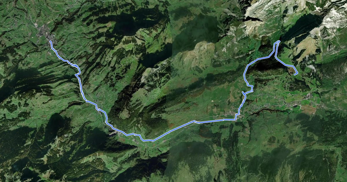 Маршрут Thurweg на спутниковом снимке