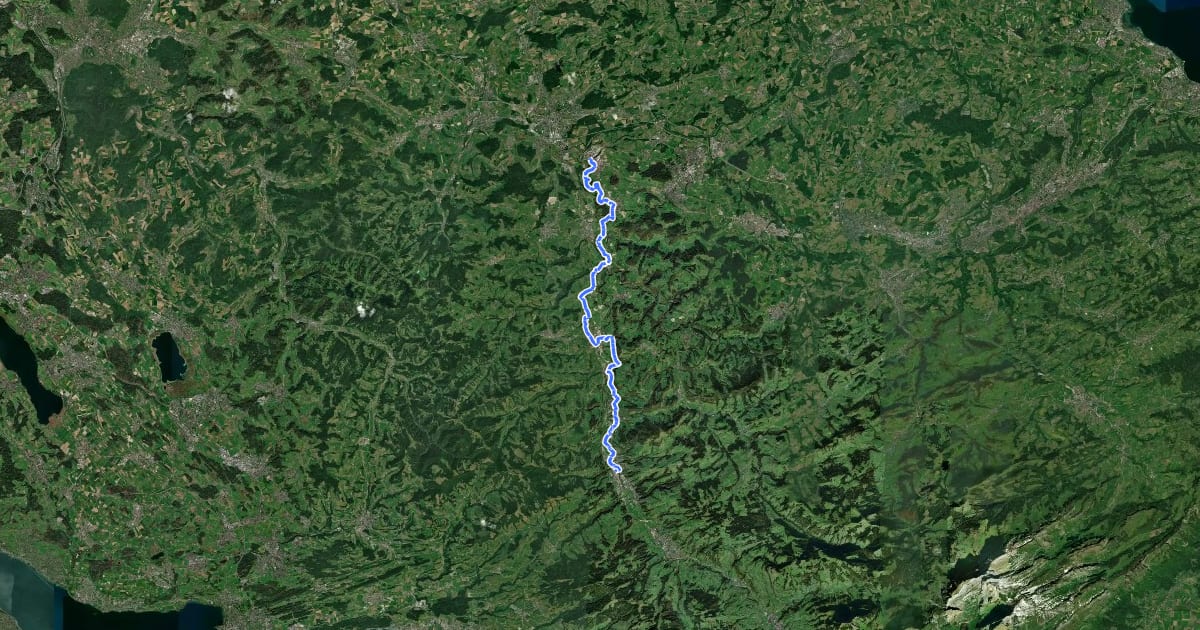 Маршрут Thurweg на спутниковом снимке