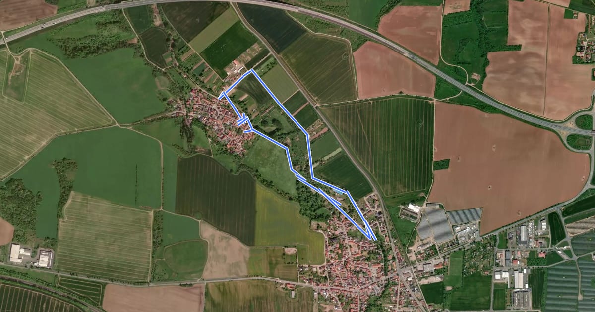 Маршрут Thyra-Erlebnis-Rundweg на спутниковом снимке