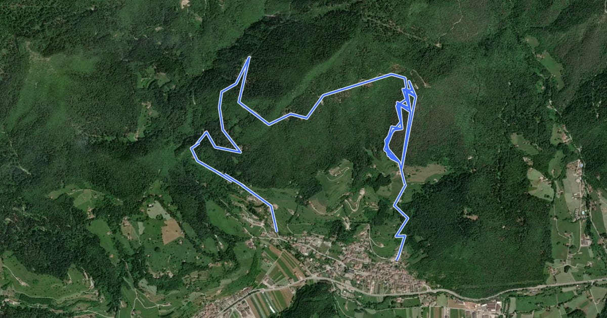 Маршрут Tiarno di Sotto - Col Plagna на спутниковом снимке