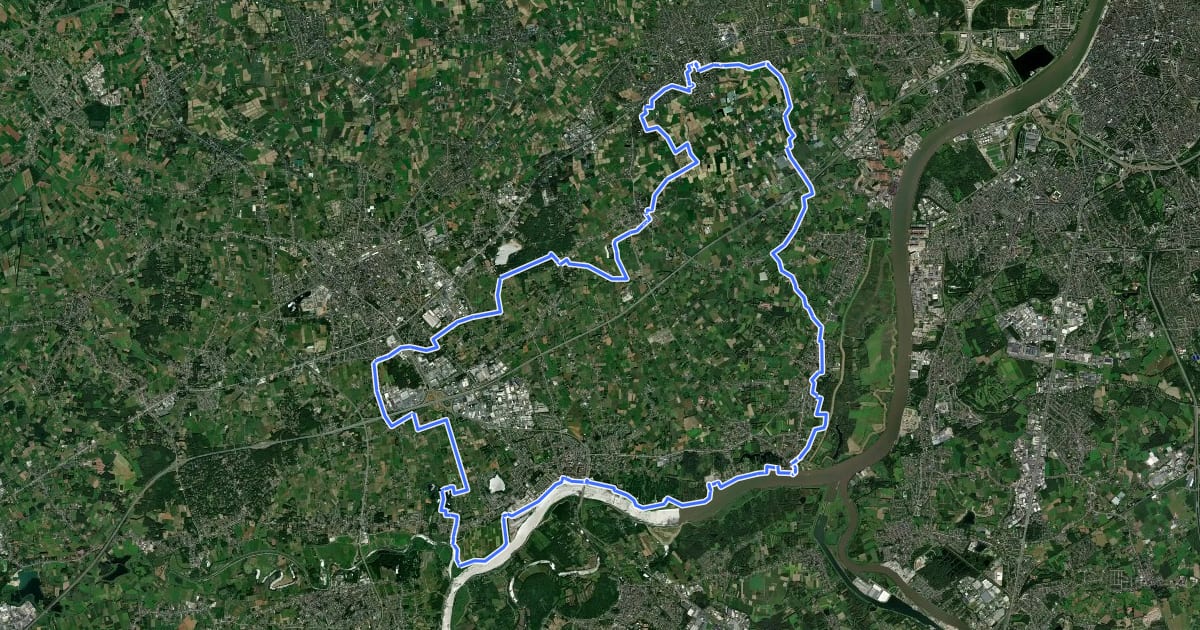 Маршрут Tibeertroute 50km на спутниковом снимке