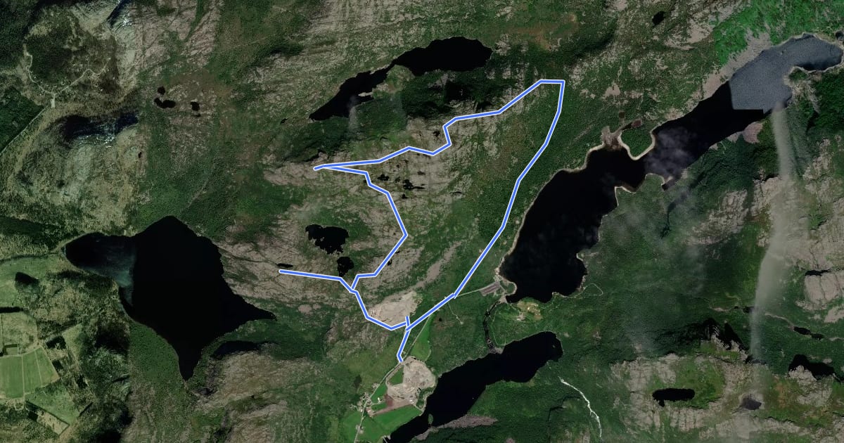 Маршрут Tibergfjellet на спутниковом снимке