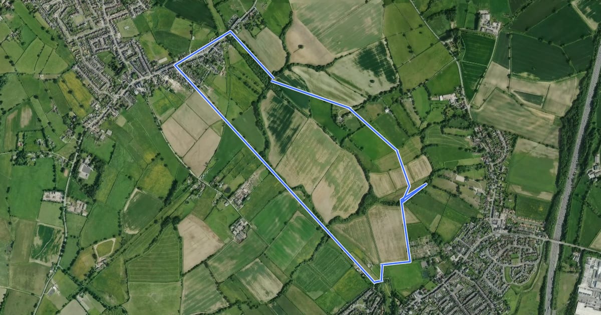 Маршрут Tibshelf Walk на спутниковом снимке