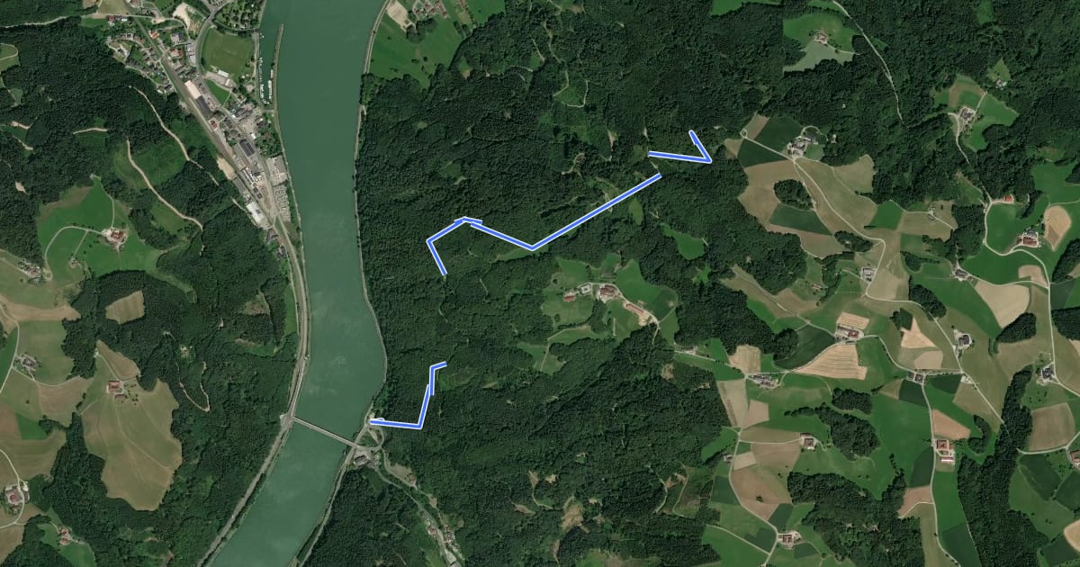 Маршрут Tiefenbach (Donaubrücke) - Brandstetterkogelhütte на спутниковом снимке