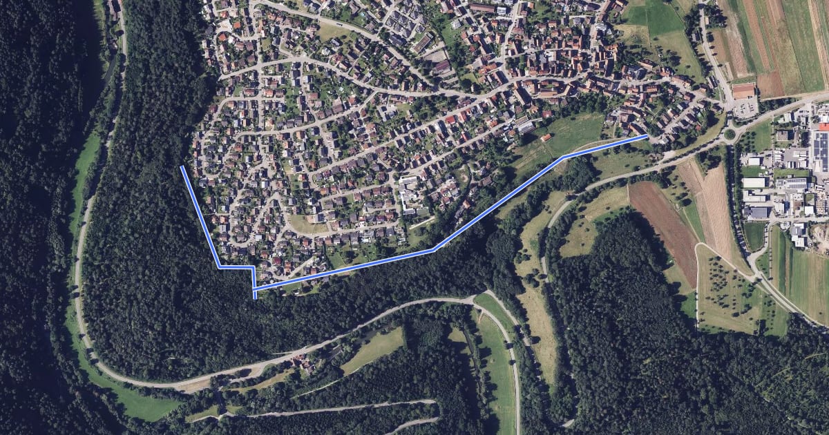 Маршрут Tiefenbronn Schwarzer Adler - Tiefenbronn Mühlweg на спутниковом снимке