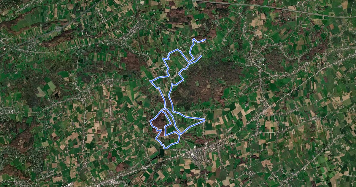 Маршрут Tielt-Winge Blauw на спутниковом снимке