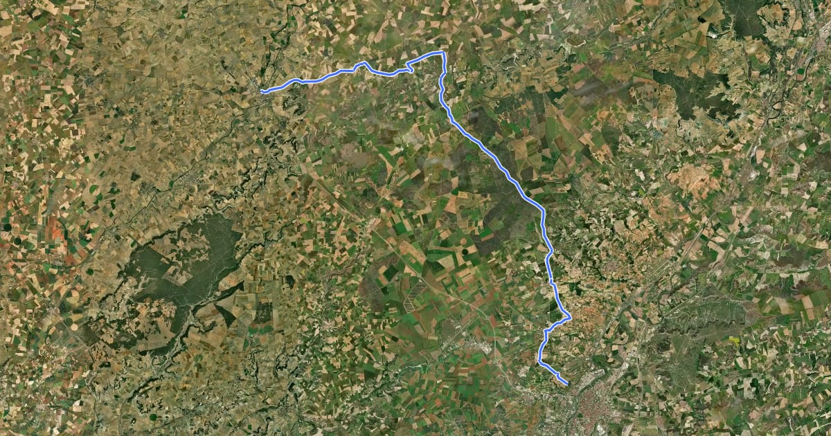 Маршрут Tierra de Campos на спутниковом снимке