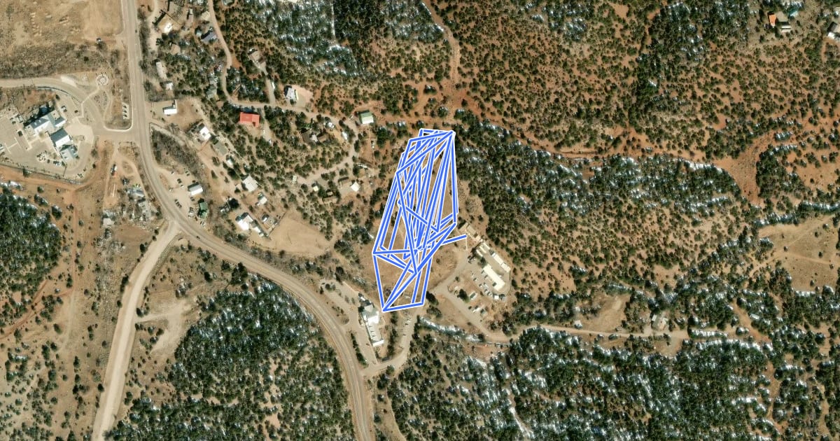 Маршрут Tijeras Pueblo Trail на спутниковом снимке