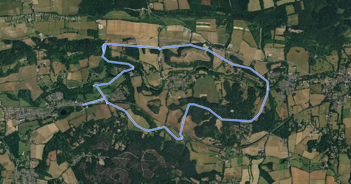 Маршрут Tillingbourne at work (long) (SCC) на спутниковом снимке