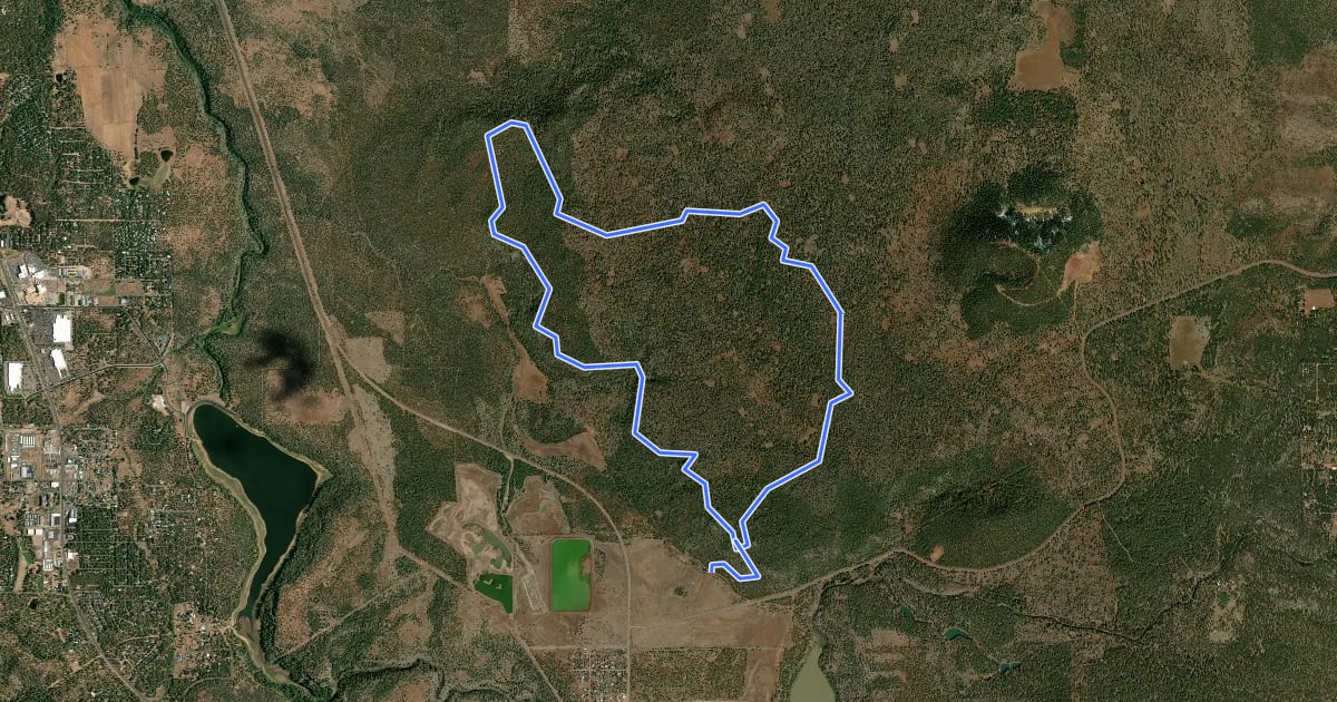 Маршрут Timber Mesa Trail на спутниковом снимке
