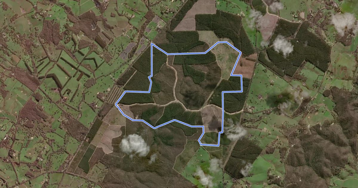 Маршрут Tinjella Trail на спутниковом снимке