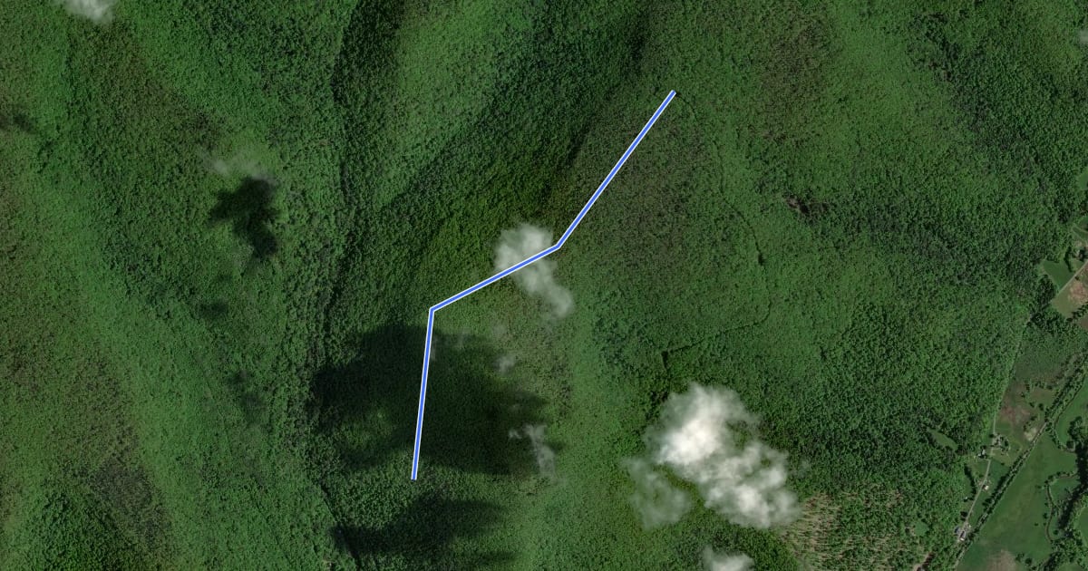 Маршрут Tioga - Matson Trail на спутниковом снимке