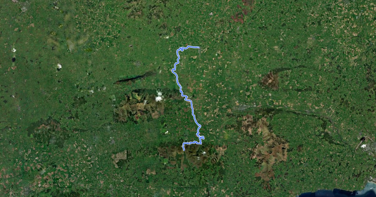 Маршрут Tipperary Heritage Way на спутниковом снимке