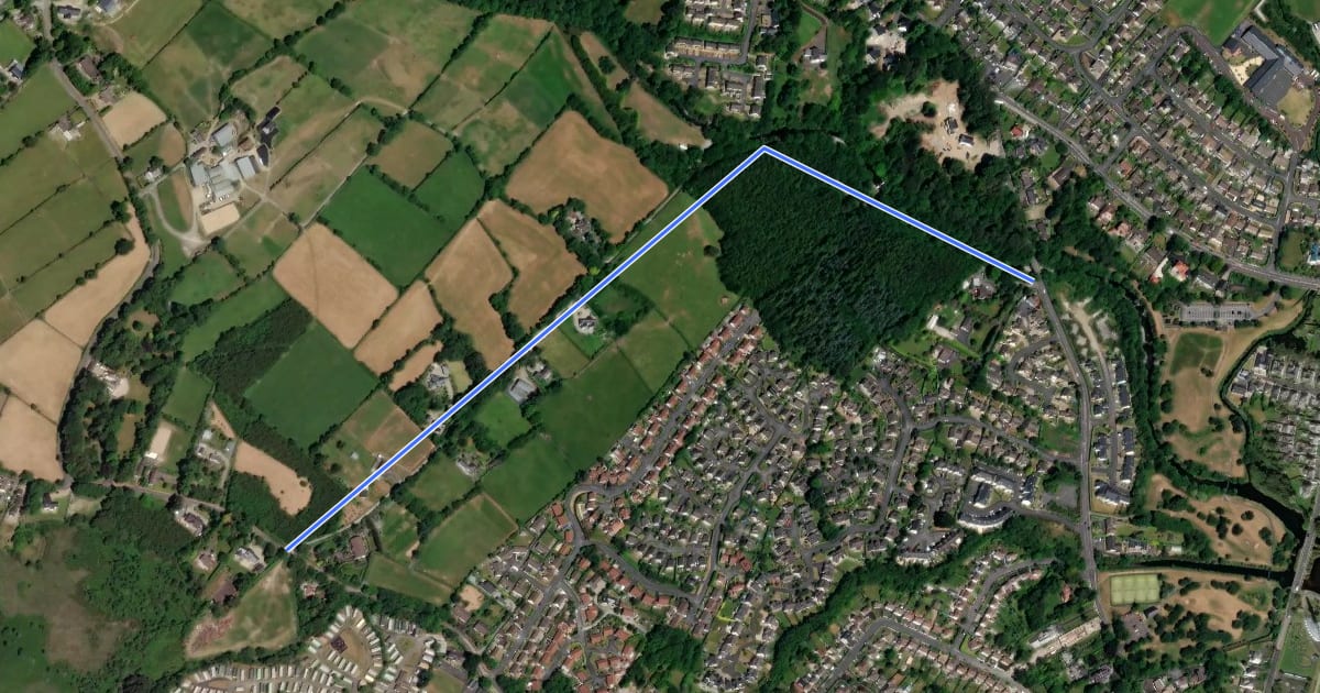 Маршрут Tipperary Lane на спутниковом снимке
