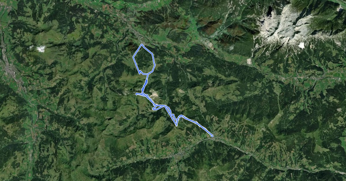 Маршрут Tirol-Runde на спутниковом снимке