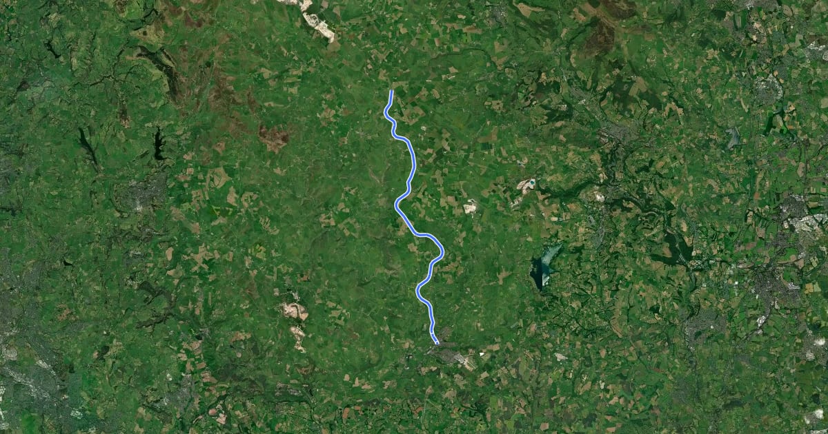 Маршрут Tissington Trail на спутниковом снимке