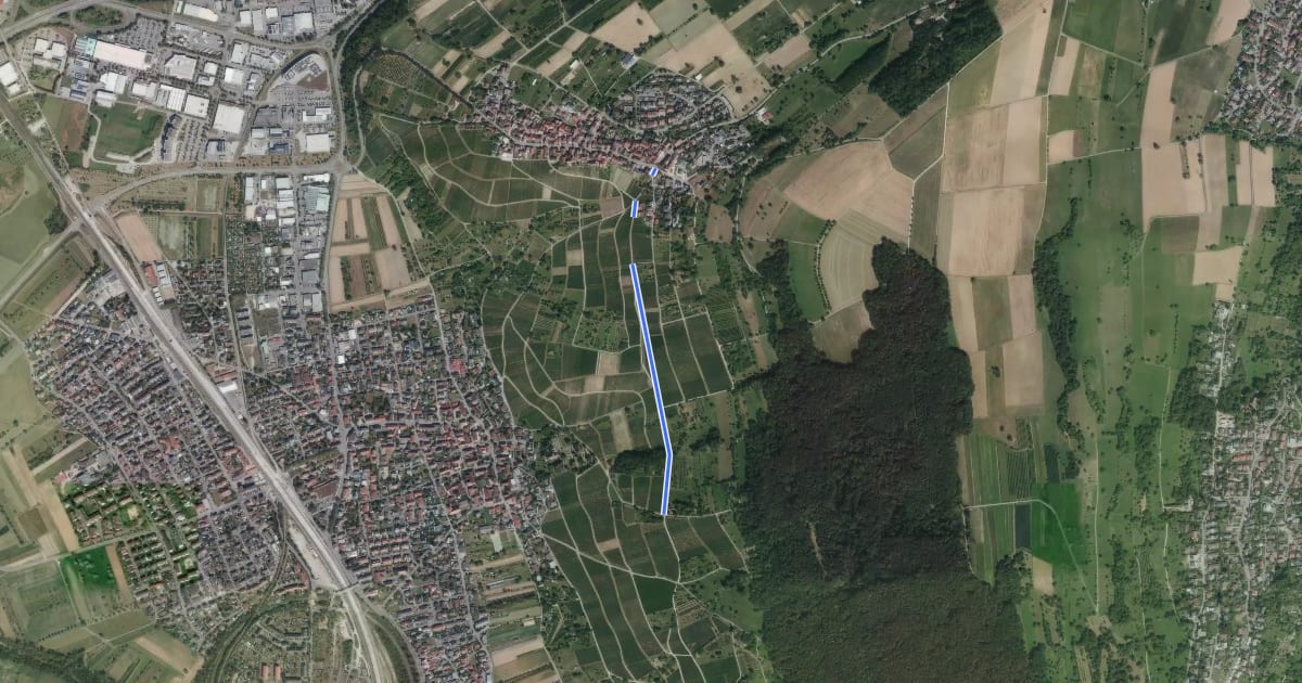 Маршрут Ötlingen Oberdorf - Marktfrauenweg на спутниковом снимке