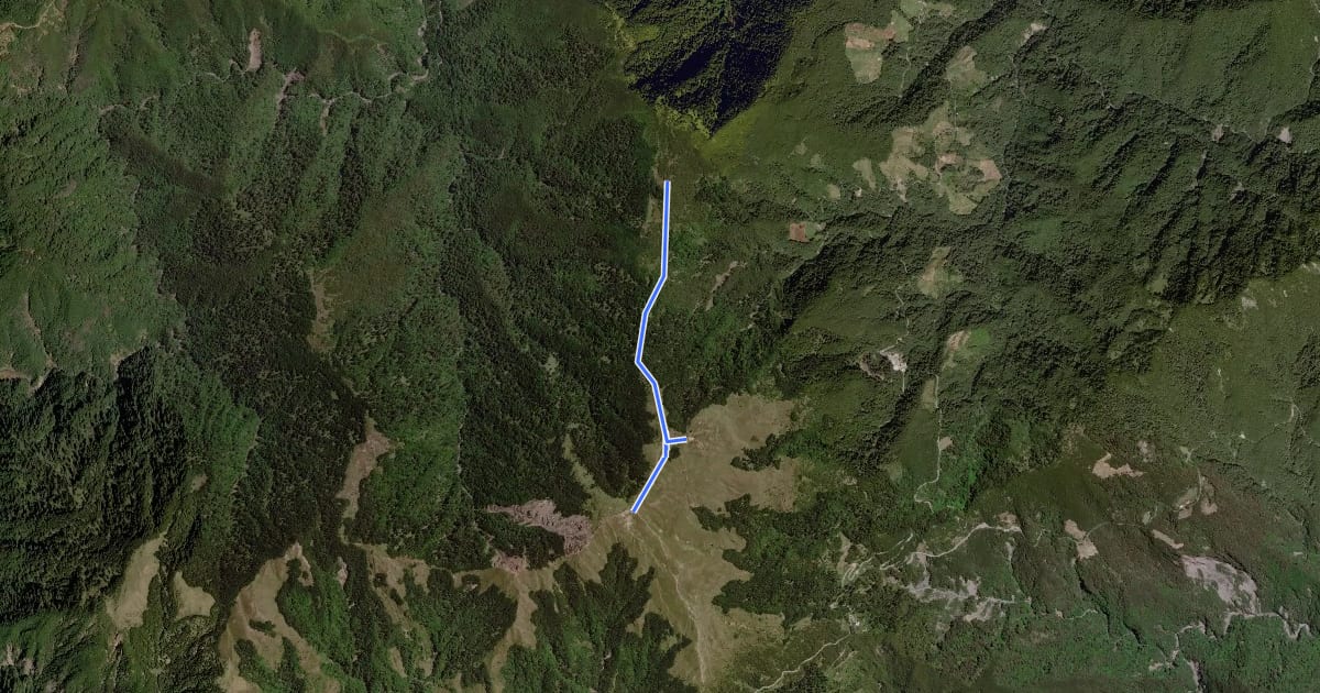 Маршрут To camp trial and Tianluanchi lake на спутниковом снимке