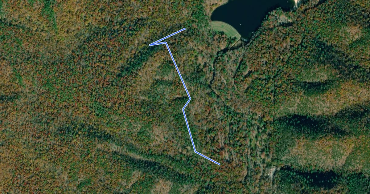 Маршрут Tobacco House Ridge Trail на спутниковом снимке