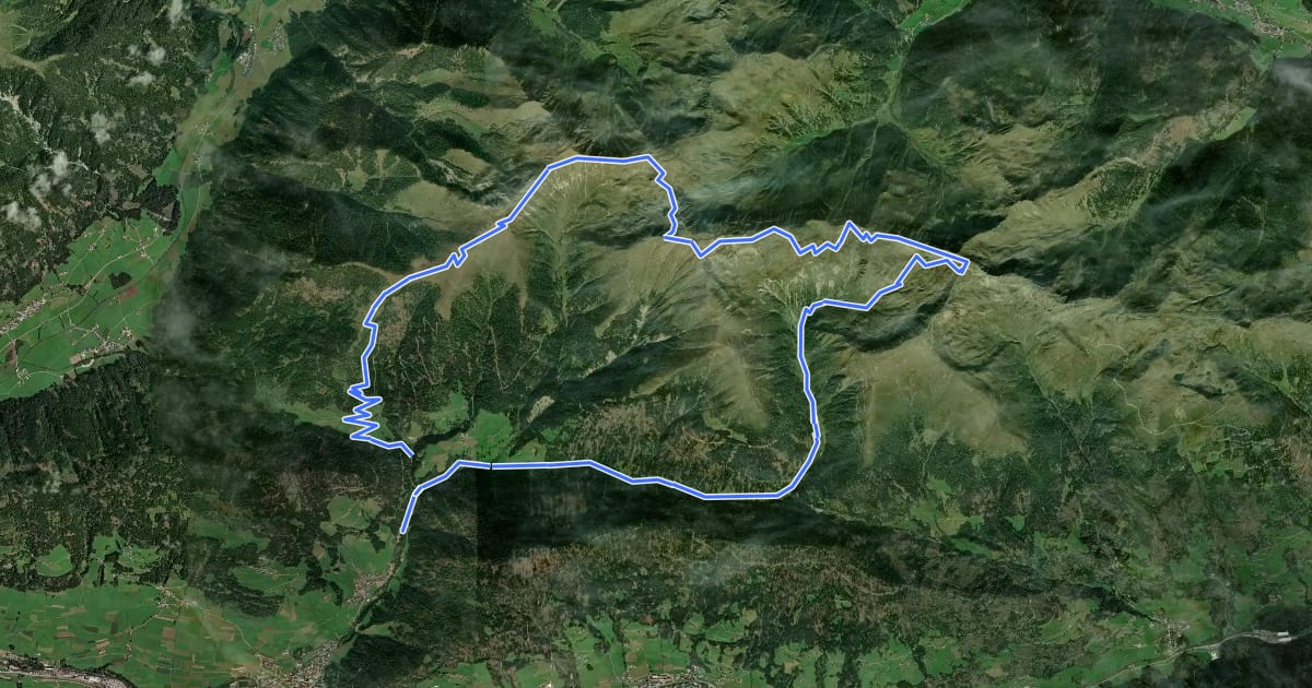 Маршрут Toblacher Höhenweg на спутниковом снимке