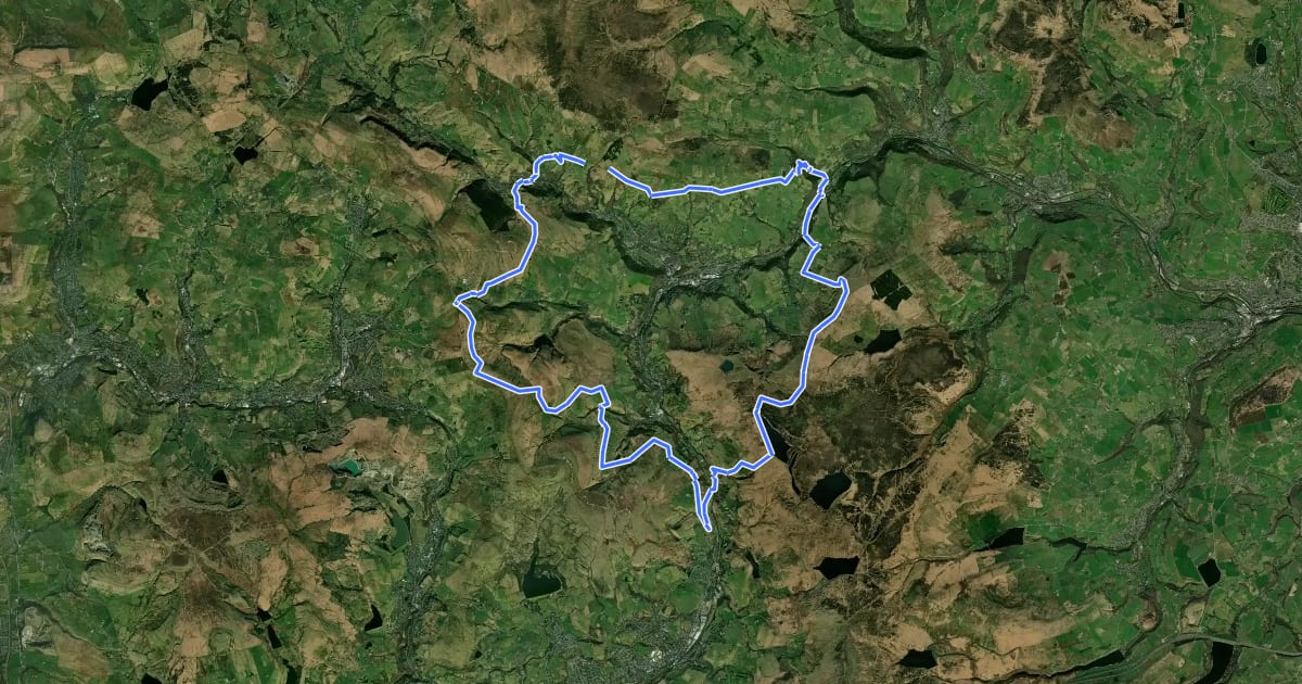 Маршрут Todmorden Centenary Way на спутниковом снимке