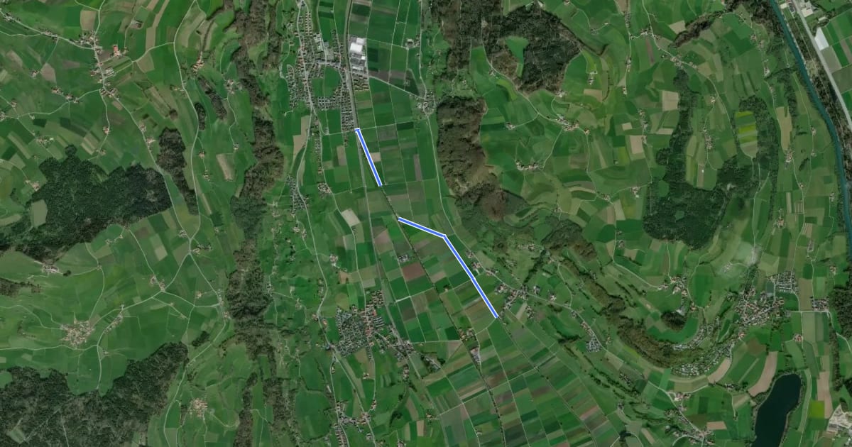 Маршрут Toffen/Station - Gelterfingen на спутниковом снимке