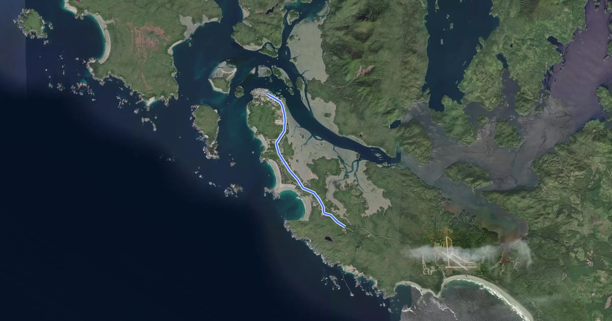 Маршрут Tofino M.U.P на спутниковом снимке