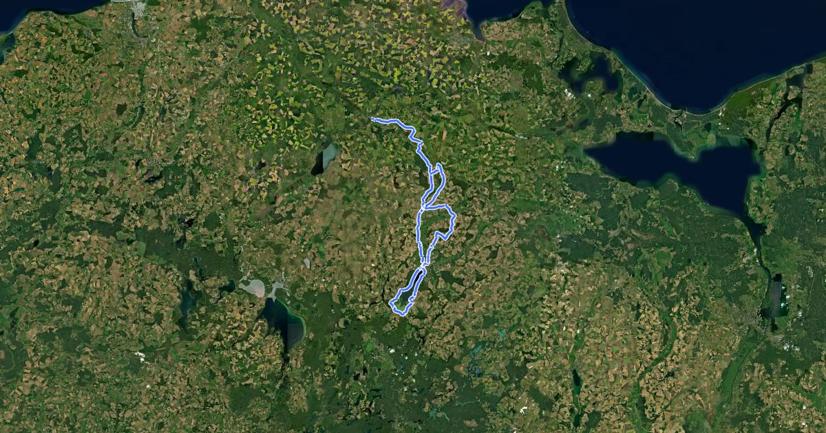 Маршрут Tollensetal Rundweg на спутниковом снимке
