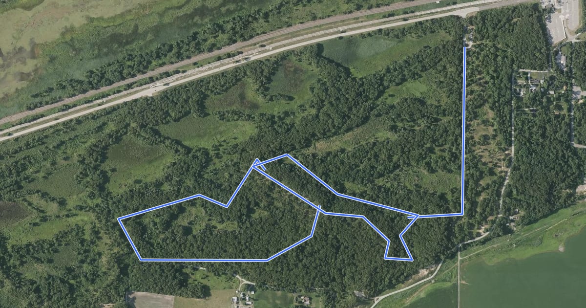 Маршрут Tolleston Dunes Trail на спутниковом снимке