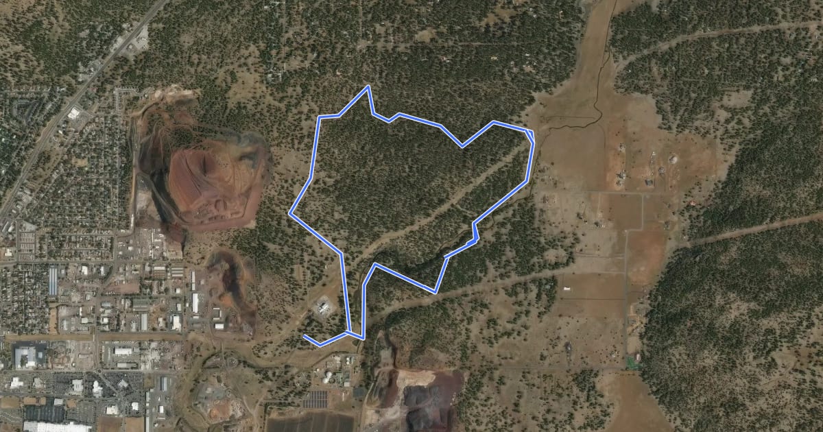 Маршрут Tom Moody Loop Trail на спутниковом снимке