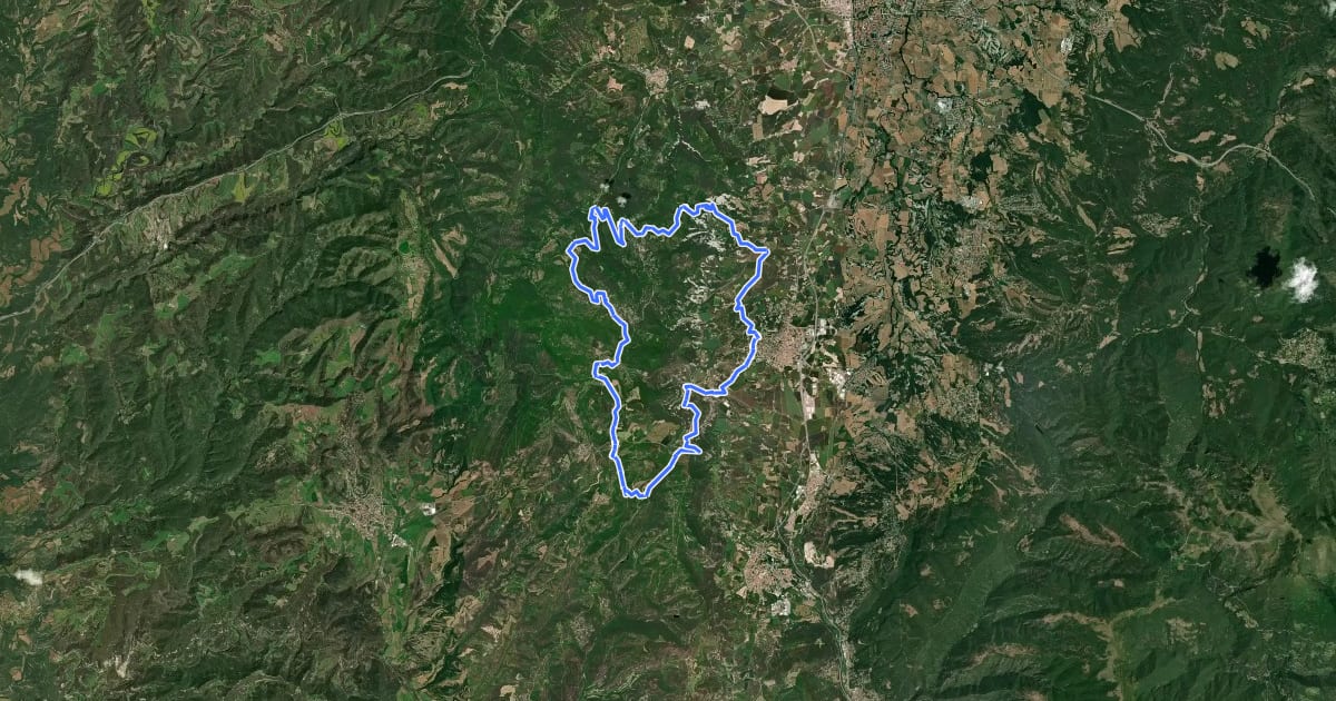 Маршрут Tona – Múnter – Muntanyola – Sant Cugat de Gavadons – Collsuspina – Tona на спутниковом снимке