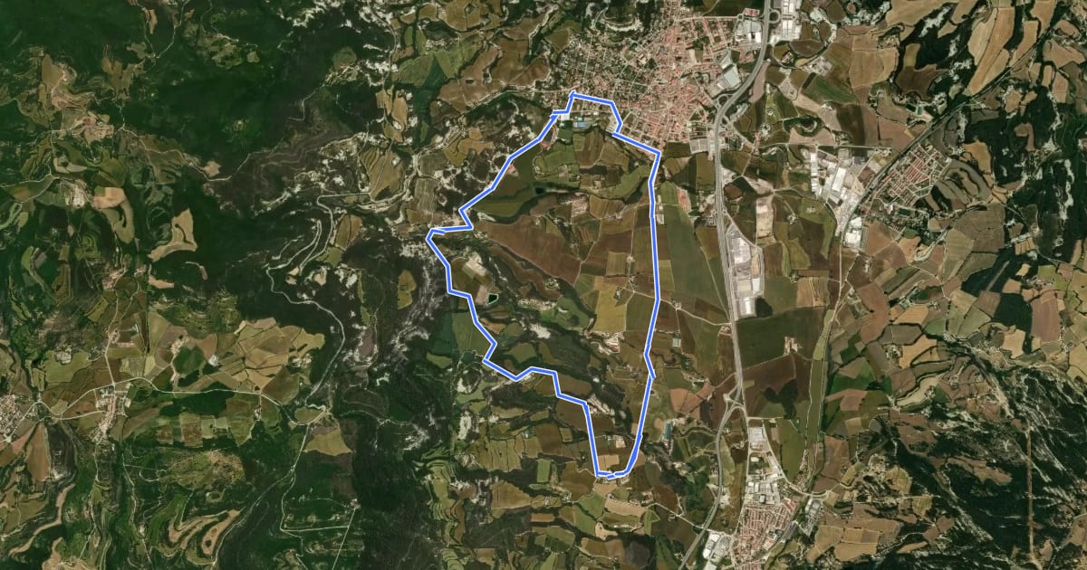 Маршрут Tona – Mare de Déu de l’Ajuda – Sant Miquel de Vilageriu – Tona на спутниковом снимке