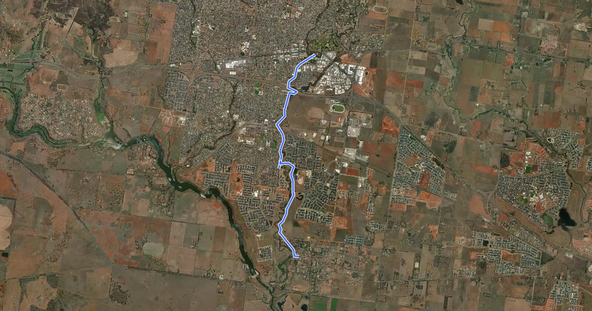 Маршрут Toolern Creek Trail на спутниковом снимке