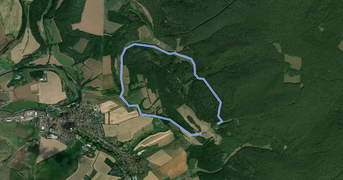Маршрут TOP-Wanderweg Mihlaer Tal на спутниковом снимке