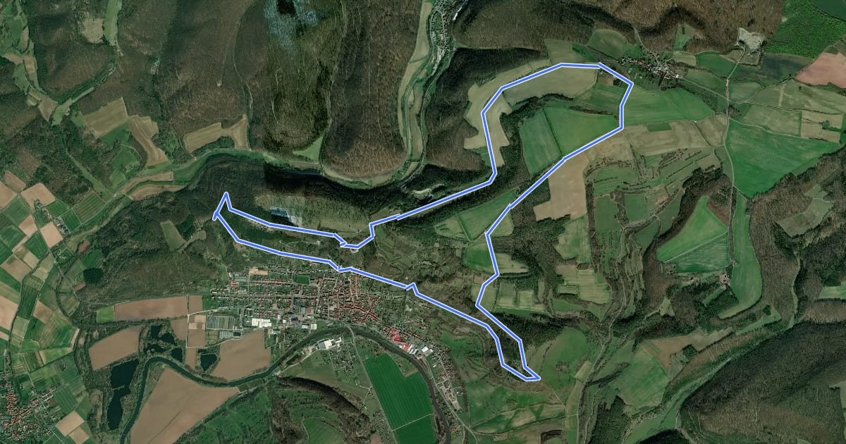 Маршрут TOP-Wanderweg Normannstein на спутниковом снимке