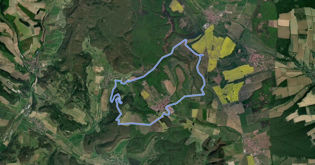 Маршрут TOP-Wanderweg Panorama Effelder на спутниковом снимке