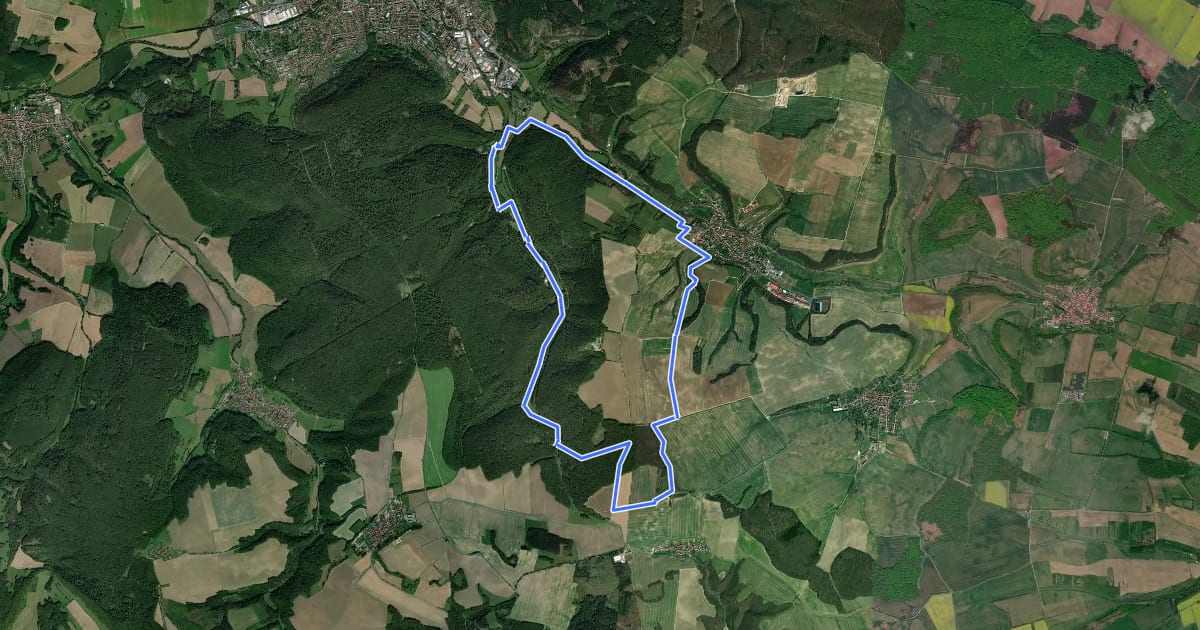 Маршрут TOP-Wanderweg Warteberg на спутниковом снимке
