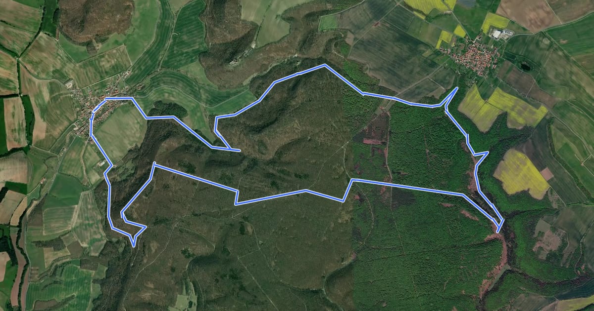 Маршрут TOP-Wanderweg Westerwald на спутниковом снимке