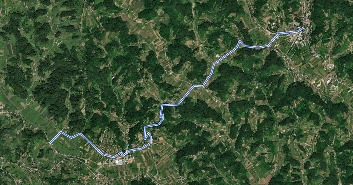 Маршрут Toplička ruta на спутниковом снимке