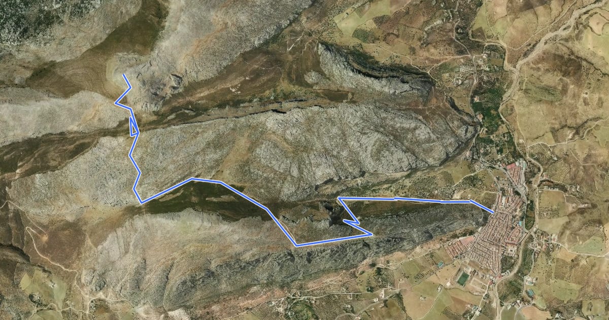 Маршрут Torcal del Charcón на спутниковом снимке